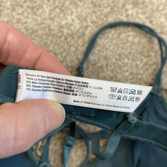 Urban Outfitters Unlined Floral Lace Bralette Teal Gold Womens Size S Boho - Picture 5 of 6